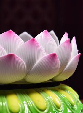 戴玉堂陶瓷莲花底座圆形台佛像垫高观音菩萨底座座台供奉供佛神像