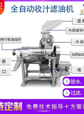 冷压螺旋榨石榴汁设备 时产1.5吨生姜大蒜破碎榨汁机 工业榨汁机