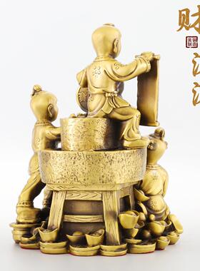 金童玉女摆件童男童女童子财源滚滚佛像家居桌面装饰结婚礼品摆件