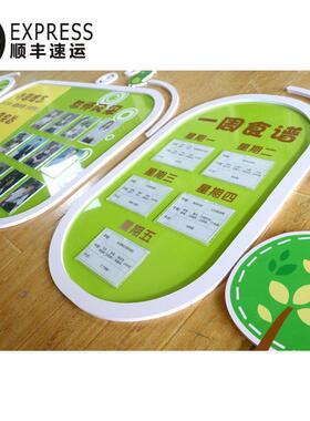 幼儿园大厅理念文化墙教师风采食谱公告栏主题墙环创墙面布置展示