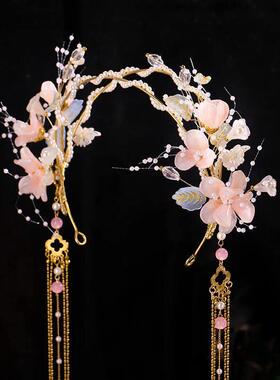 Chinese Hanfu Hair Accessories Tassel Fake Earrings Hairband