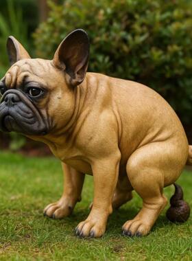 新品有趣的法国斗牛犬花园雕像树脂摆件工艺品家居客厅装饰品