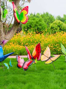 树脂璃仿真蝴蝶塑1046小区雕装饰户外园林景观景区玻草坪庭楼盘院