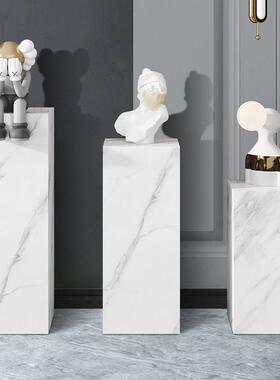 大理石底座摆台玄关岩板石材台立柱墩子落地客厅雕塑摆件家居饰品