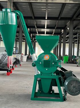 600型玉米磨粉机五谷杂粮稻壳酒糟果壳粉碎机中大型饲料粉碎机