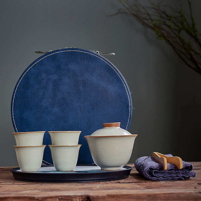 旅行茶具套装便携包家用户外一壶四杯小套装陶瓷茶壶商务伴手礼品,淘宝优惠券,粉丝福利购,淘宝优惠卷