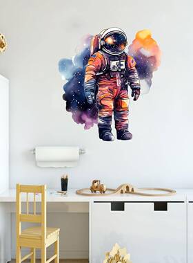 新款直销跨境亚马逊外贸太空宇航员贴画布置卧室房间客厅装饰墙面