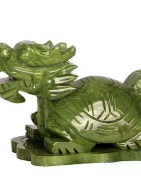 摆件龟纳福玉石长寿龙头家居玉龙摆件 龟南摆设龟