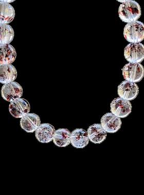 天然毒液红黑云母超七手链男女款双色手串精美珠链珠串规格6.7mm