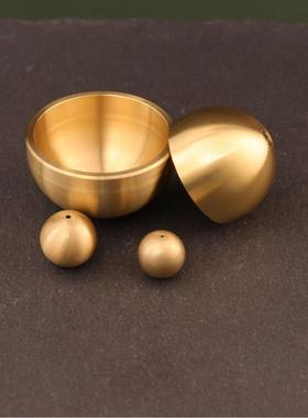 黄铜多巴胺铃铛简约风铃配件门铃配件黄铜杯加珠子59铜封釉不生锈