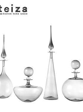 Oteiza现代样板间玻璃水杯摆件售楼处茶几家居简约装饰艺术品摆设