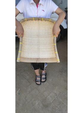 手工柳编藤编竹编圆簸箕单个簸箕手持扫除土簸箕农用竹筛子箩框