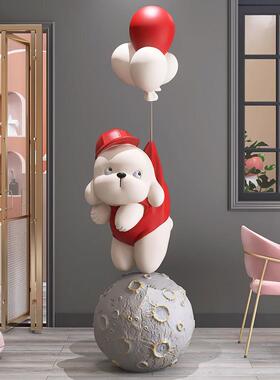 元气狗大型客厅落地摆件家居饰品电视柜旁装饰品店铺开 业迎宾礼