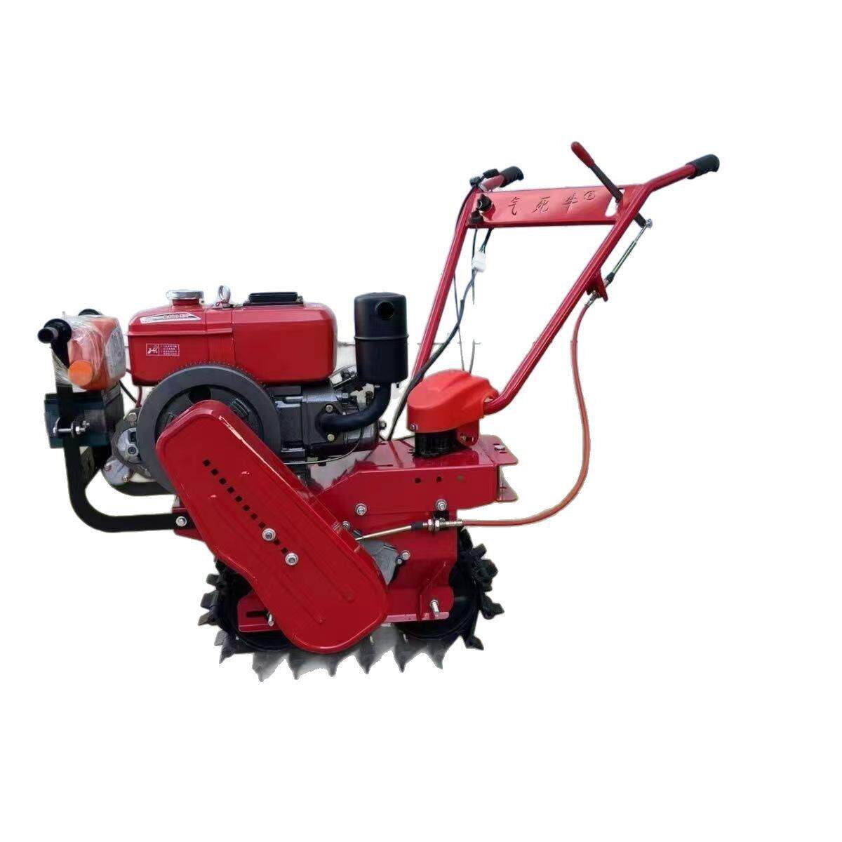 New crawler-type diesel micro-tiller agricultural Little Red Bull tiller small gasoline tiller for home use