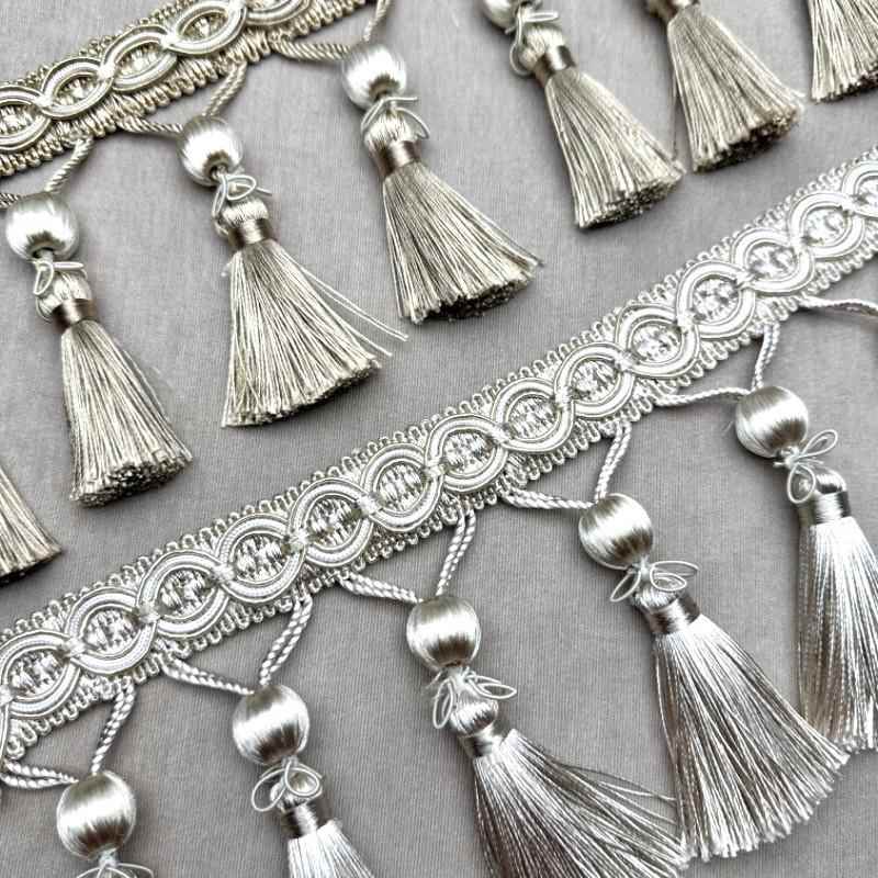 Curtain lace accessories European style curtain head hanging fringe lace living room sofa home fabric wood bead pendant