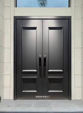 家用别墅大门双开门铜门乡村庭院门农村自建进户门铸铝门平开门