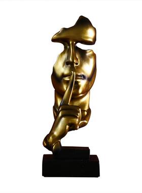 简约现代沉默是金鎏金色创意客厅酒柜装饰摆件办公室家居艺术品