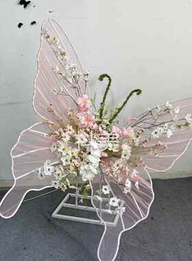 新款花型铁艺di手工蝴蝶店铺景区美陈y巨网红拍打卡道照具000002-