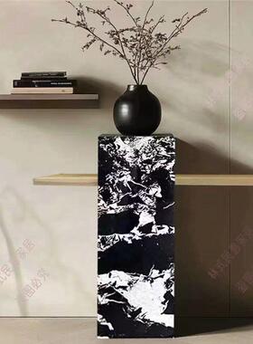 高端悬浮款岩板花架几桌家居玄关过关入户落地式摆饰摆件底座