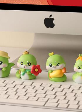 蛇年吉祥物公仔办公室桌面装饰品小摆件治愈系解压生肖蛇新年礼物