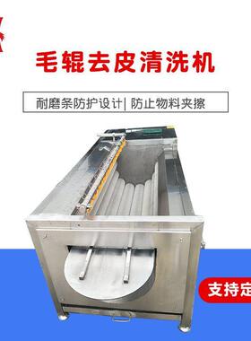 大型魔芋毛辊清洗设备厂家紫番薯土豆清洗去皮毛辊清洗机