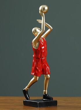 现代简约创意篮球摆件家居酒柜装饰品男孩办公室轻奢高档摆设抽象