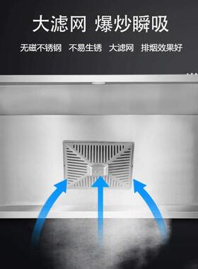 不锈钢烟罩抽酒店食堂饭店排烟机油烟机油烟罩排烟罩加厚大吸力