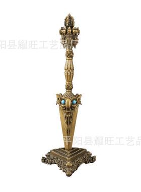 法器秽迹金刚杵金刚橛降魔杵铜合金普巴杵大号带底座铜制