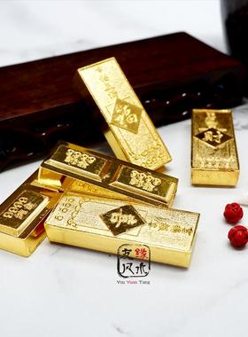 黄铜实心铜元宝大小号招财金元宝供奉财神招财进宝家居装饰工艺品