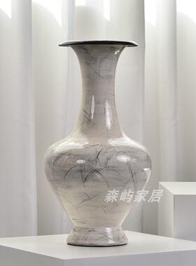 北欧风大理石纹陶瓷花瓶创意家居客厅书房玄关柜民宿样板间茶几摆