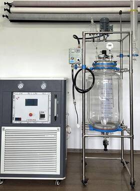 东玺厂家实验室学校仪器设备加热制冷循环一体机+双层玻璃反应釜