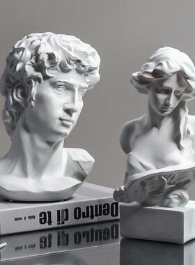 欧式琴女人物雕像树脂摆件客厅美术室画作素描艺术文艺软装装饰品