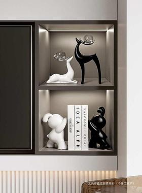 贝汉美麋鹿新家装饰摆件陶瓷轻奢高级感客厅电视玄关酒柜乔迁礼品