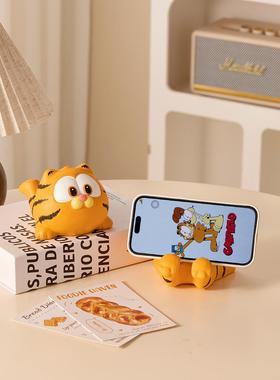 可爱加菲猫手机支架桌面摆件办公室装饰工位稳定情绪神器治愈礼物