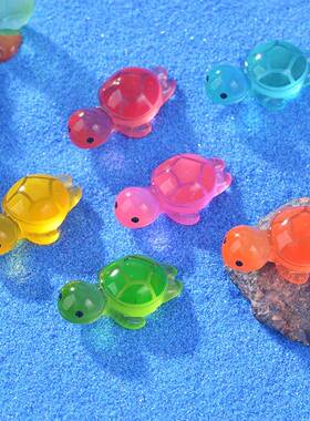 新款直销网红卡通乌龟系列微景观鱼缸造景小摆件 可爱彩色小乌龟
