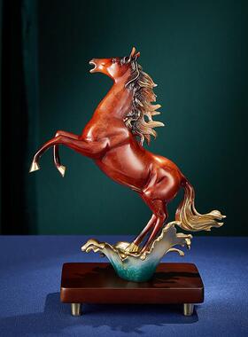 全铜马摆件马到成功工艺礼品摆饰高端家居装饰品办公室高档乔迁开