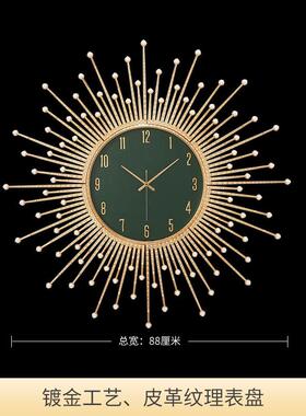 轻奢镀金挂钟现代简约装饰表玄关家用金属时钟21001 21002 21004