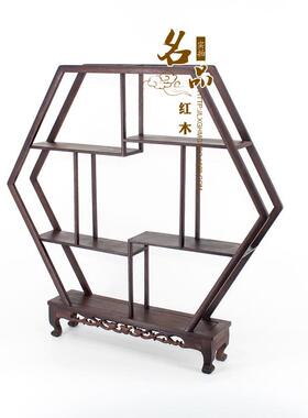 红木家具鸡翅木中式仿古博古架实木多宝阁客厅隔断摆件