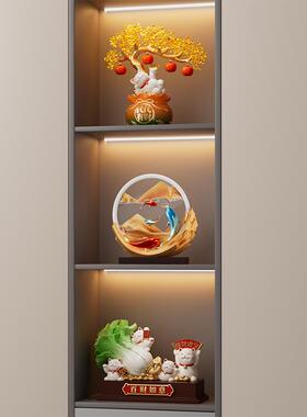 高档风生水起锦流沙饰画画 摆件高级感小众客厅电视柜装办公室乔