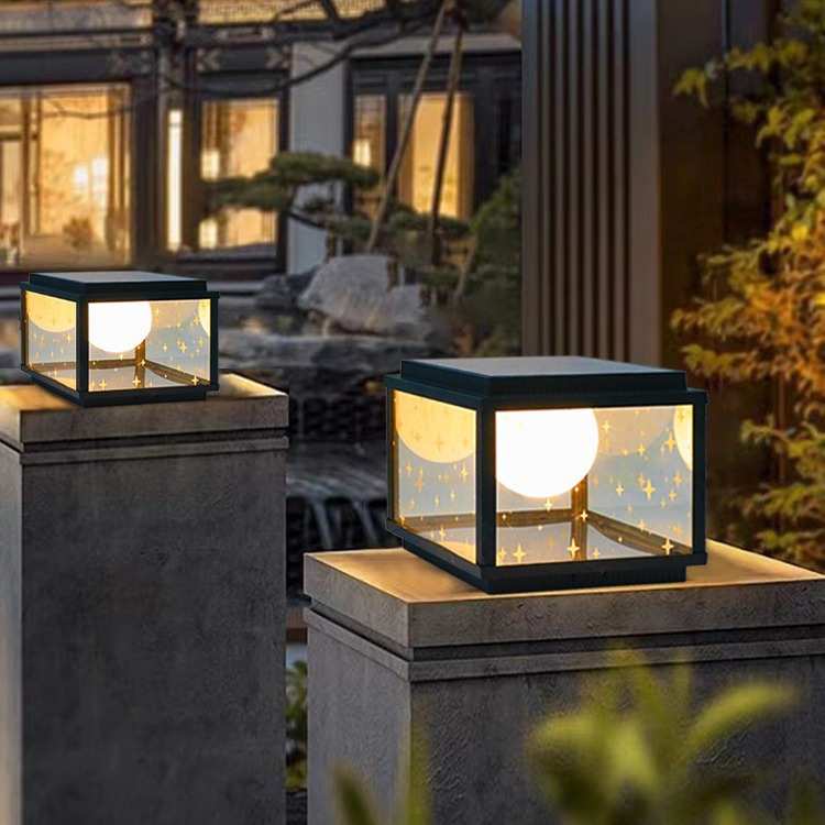 太阳能柱头灯户外防水庭院灯室外花园别墅大门柱灯现代柱子围墙灯 - 图1