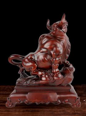 新中式牛创意树脂公艺品摆件家居客厅电视工柜书酒柜办室装UMU饰