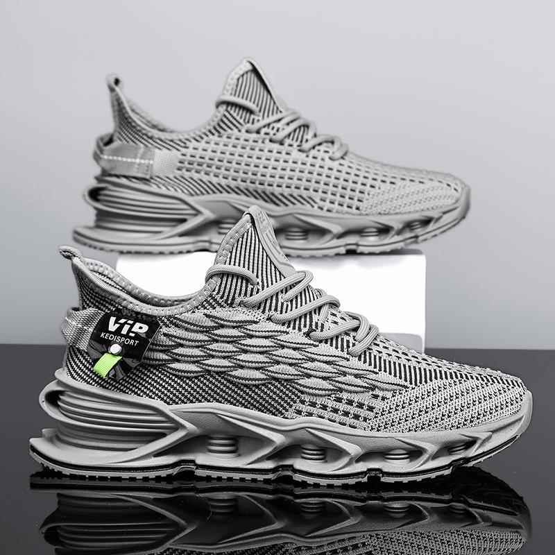 男鞋夏季飞织网面透气跑步减震运动鞋休闲潮牌百搭椰子老爹鞋秋季 - 图0