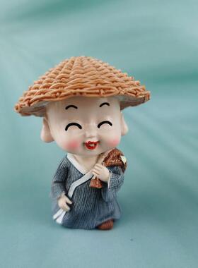 跨境江行X549走小尚汽车摆件园艺小摆件盆景装饰工艺湖品和草帽和