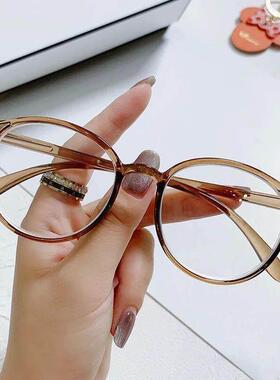 Round Frame Anti-blue Light Glasses Men and Women Myopia Gla