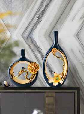 珐琅花瓶陶瓷工艺品装饰品客厅入口酒柜电视柜无障碍豪华高端家居