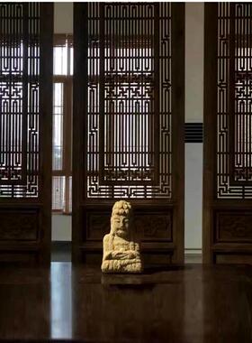 东阳木雕老木门隔断墙彷古做旧窗框中式屏风复古镂空雕花格栅背景