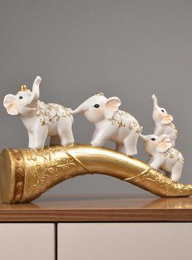 现代北欧大象一对家居摆件装饰品客厅玄关酒柜吉祥乔迁结婚送礼物