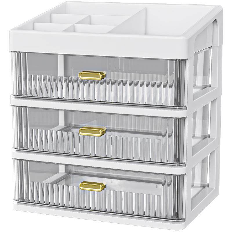 Desktop storage box cosmetics storage rack transparent drawer-type office desk stationery organization box