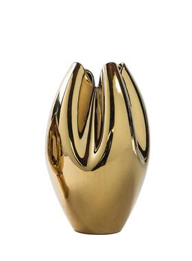 现代极简主义家庭电镀金陶瓷花瓶装饰品模型室客厅入口电视柜白色