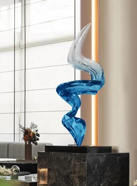 冉冉上升现抽象透厅轻奢高级雕HPM塑样板间明客电代视柜入户玄关